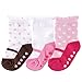 Luvable Friends 3pk Non-Skid Shoe Socks, Girl Mary Janes, 12-24 months
