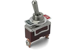 MGI SpeedWare 2-Pin SPST Momentary Metal Toggle Switch (ON)/Off | 20 Amp at 12VDC 125VAC | for Automotive & Industrial (1-Pack)