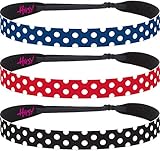 Hipsy Non Slip Wide Polka Dots Cute Fashion Hair Headbands for Women
