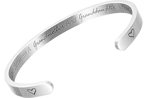 Raysunfook The Love Between a Grandmother And Granddaughter Is Forever Grandmother Quote Cuff Bracelet Christmas Gifts Wedding Jewelry (Bangle - Grandmother & Granddaughter)