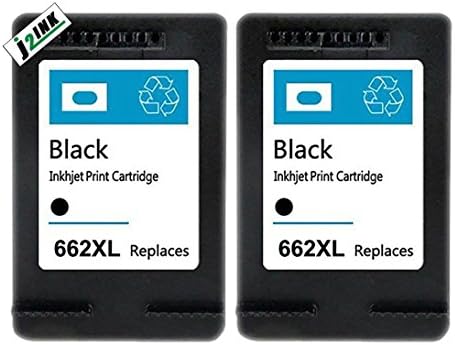 J2INK 2 Pack #662 XL Black Ink Cartridges for Deskjet 1015 1515 2515 2545 4666
