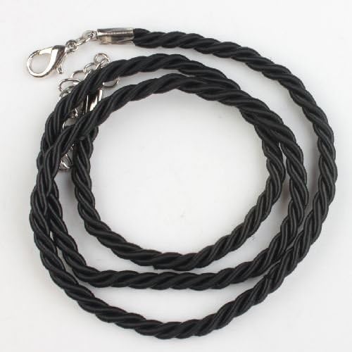 10x Black Charms Braided Thread Nylon Cotton Cord Necklace Findings 53cm