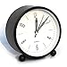 Bidason Alarm Clock, Cube Office Desk Clock, No Ticking Noise Modern Cool Alarm Clocks for Bedrooms with Night Light, Battery Operated Travel Clock, Easy to Set, Ideal Gift for Kids (Black)