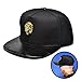 NUKI Unisex 3d Metal Stud Adjustable Flat Bill Snapback Baseball Punk Cap Hat[Black]