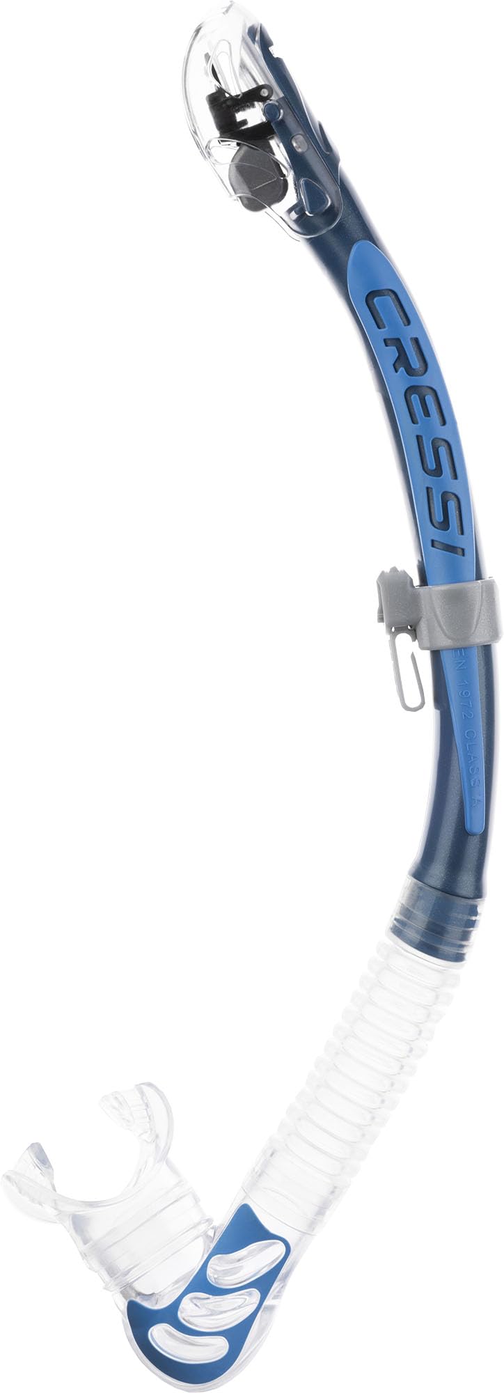 Cressi Unisex-Adult, Alpha Ultra Dry Snorkel Ideal for Snorkelling Apnea and Diving, Blue/Light Blue, One Size
