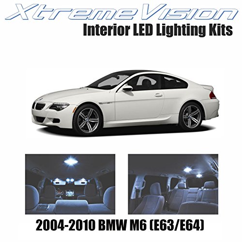 Click Here to See More Images XtremeVision BMW M6 (E63/E64) 2004-2010 (9 Pieces) Cool White Premium Interior LED Kit Package + Installation Tool
