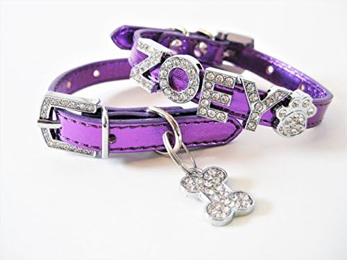 House of FurBaby Extra Small Dog Collar | Personalized Dog Collar | Metallic Colors | Chihuahua, Yorkie, Minion, Shih tzu, Toy Breed
