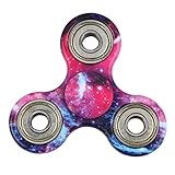 Kissbuty Tri-Spinner Fidget Toy Hand Spinner Camouflage, Stress Reducer Relieve Anxiety and Boredom Camo - Galaxy Space Nebula Pattern