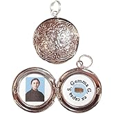 St Gemma Galgani relic locket with photo holy prayer card