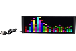 Zunate RGB Music Spectrum Display, 16x24 LED Sound Activated Rhythm Light with Alarm Clock, 84 Effects Audio Visualizer - USB