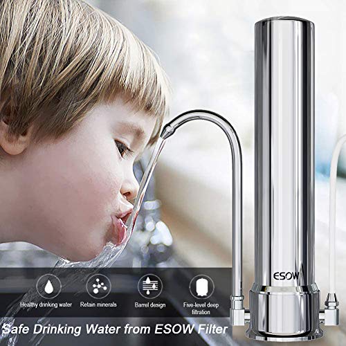 ESOW Countertop Water Filter, 304 StainlessSteel Drinking Water