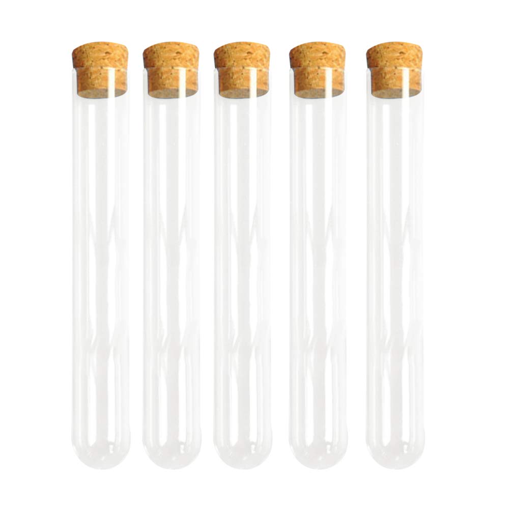UKCOCO 20PCS Glass Clear Test Tubes with Cork Stoppers for Scientific Experiments Powder Liquid Storage 20 x 150mm