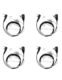 tenq® 2-Pin Covert Tubo acústico Auricular para Kenwood PUXING Wouxun 2Pin Radio Baofeng Two Way, Paquete de 4