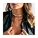 Boosic Long Adjustable Lariat Choker Necklace Discs Chain Thin Chokers For Women