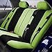 FH Group Car Seat Cover Light Breezy Green Seat Cover Flat Foam Padding Cloth Full Set Automotive Seat Covers, Airbag Compatible & Split Rear Universal Fit Interior Accessories for Cars Trucks and SUV