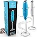 NEW 2019 FASTER, STRONGER & LONGER LASTING Milk Boss High Powered Milk Frother Handheld Foam Maker for Lattes - Whisk Drink Mixer for Bulletproof® Coffee Frother, Mini Blender and Milk Foamer Frother for Cappuccino, Frappe, Matcha, Hot Chocolate by - Zulay, Teal