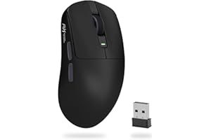 RK ROYAL KLUDGE RK M30 Wireless Gaming Mouse, 24000 DPI, 43g Ultra-Lightweight, PAW3311 Sensor, 2.4G/Bluetooth/USB-C Rechargeable Wireless Mouse with 5 Programmable Buttons for PC/Mac, Black Grey