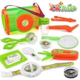 Outdoor Bug Catcher Kit for Kids-12Pcs Bug Insect Catching & Observation Kit-Bug Catcher-Compass-Magnifying Glass- Mesh Critter Case+Bug Collector-Butterfly Net & Tweezers- Bug toys for kids 3+