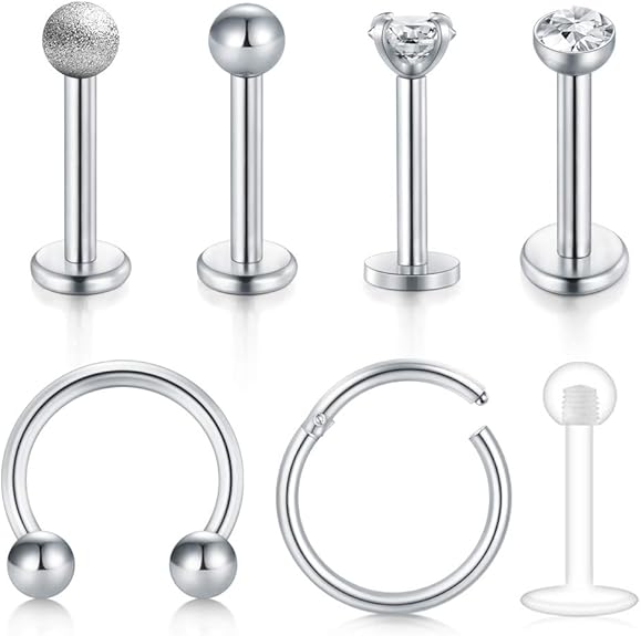 Set Di 12 Piercing Per Orecchio Kenivira – Orecchini In Acciaio Inossidabile Oro E Argento Per Cartilagine, Lobo E Helix, Anallergici