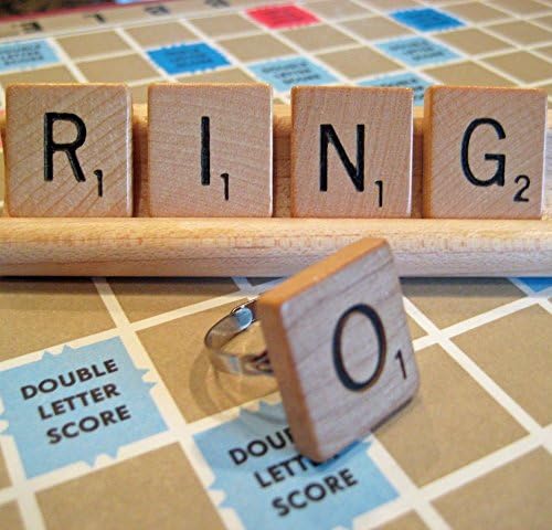 ArtwondersWooden Scrabble Tile Letter Ring - Personalized Gift - Initial Ring