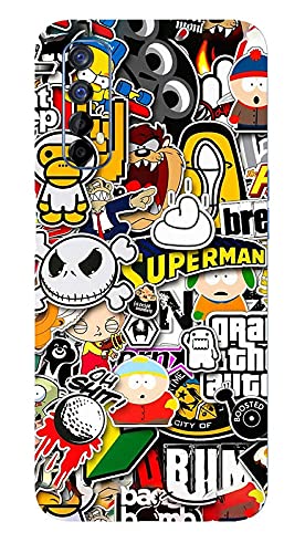 Sticker Bomb Mobile Back Screen Protector Skin wrap (Not Back CASE Cover) for Realme 7 with Camera Protector (Back+Camera+Sides)