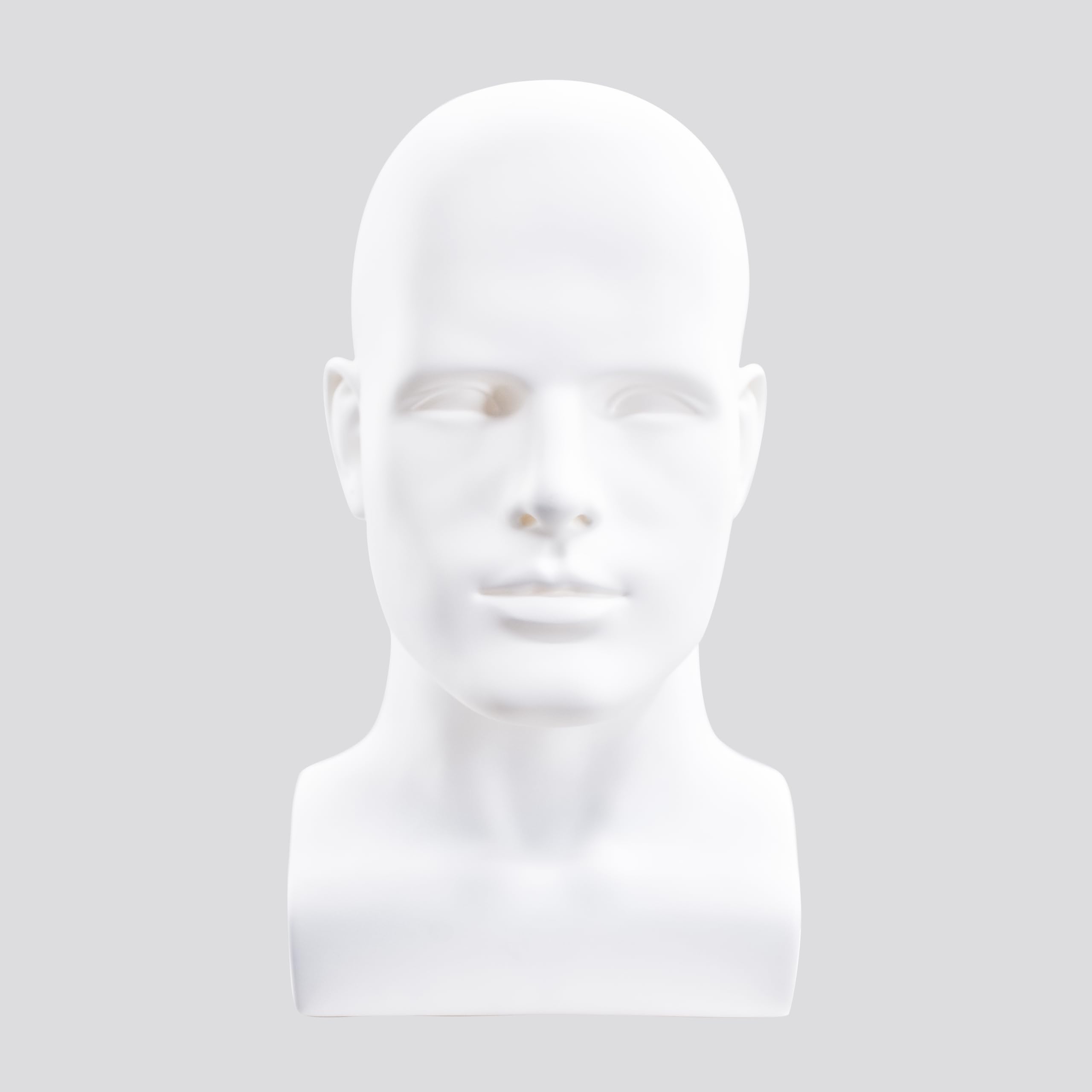 Photo 1 of PVC Mannequin Head Black Male Manikin Dummy Stand Model Display Hat Scarf Wigs Hair Glasses Hat Beauty Styling Tool (Matte white)