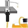Sink Soap Dispenser for Kitchen Sink, Countertop Built in Sink Soap Dispenser with 47”Extension Tube kit, No Need to Fill The Little Bottle Again (Brushed Nickel)