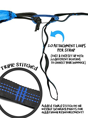 Oileus X-large Double Camping Hammock-Lightweight Nylon Portable Hammock, Best Parachute Double Hammock-10ft Straps with Loops & Carabiners-For Backpacking Beach Yard 130" L x 78" W