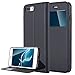iPhone 7 Plus Case, LONTECT [Big Window] PU Leather Magnetic Closure Flip View Case Folio Stand Cover with Card Slot for Apple iPhone 7 Plus - Black