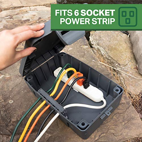 Waterproof Extension Cord Connection Box Gray Weatherproof Outdoor