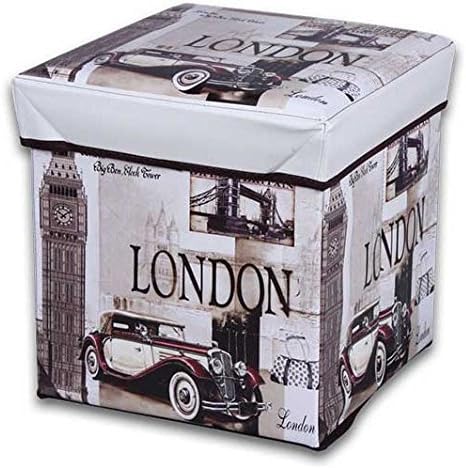 JOCCA - Caja Puff modelo London, 30 x 30 x 30 cm, Beige: Amazon.es: Hogar