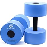 KLOLKUTTA Water Dumbbells, Blue Aqua Dumbbells Set High-Density EVA-Foam Dumbell Resistance for Water Aerobics Fitness and Pool Exercises