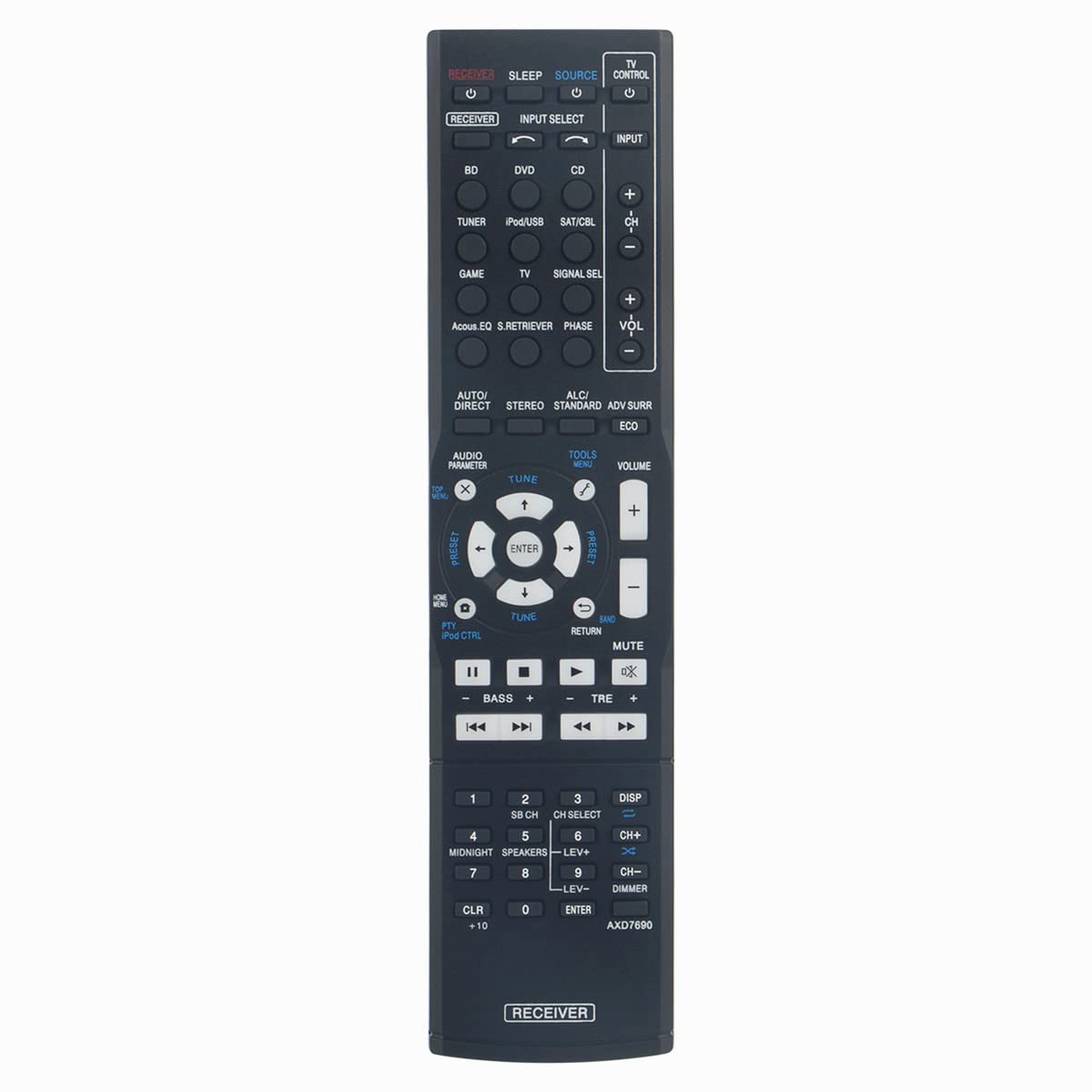 AXD7690 VINABTY Replace Remote Control Fit for Pioneer Audio Video Receiver System Player VSX-524-K VSX524