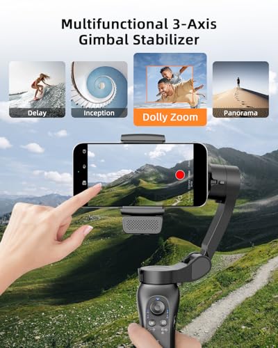 KOSCHEAL Estabilizador para Celular 3 Ejes Módulo Magnético IA con Luz | Módulo con carga magnética del gimbal. Incluye trípode, gestos, 4 modos, batería hasta 6h. iOS/Android. Vlogs/TikTok