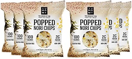 Yumami Popped Nori Chips - A Touch Of Salt 1 oz, Pack of 6