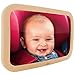 Lusso Gear Baby Backseat Mirror for Car. Largest and Most Stable Mirror with Premium Matte Finish, Crystal Clear View of Infant in Rear Facing Car Seat - Secure and Shatterproof (Tan)