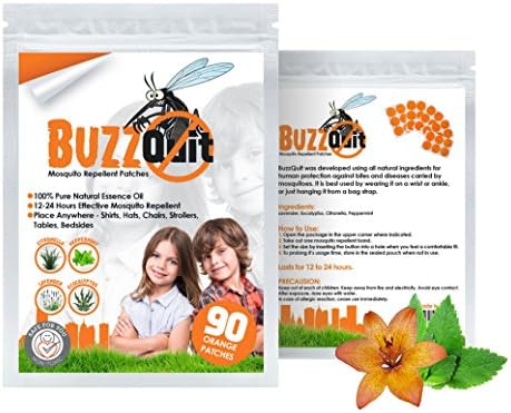 All Natural 90-COUNT Mosquito Repellent Patches 1.18" Resealable Non Toxic DEET-Free 24-Hour Protection 100% Essential Oils-Citronella Peppermint Lavender Eucalyptus for Skin Safe Gardening Sports