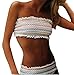 Mumentfienlis Women's Ruffled Two Piece Bikini Swimsuit Size S White