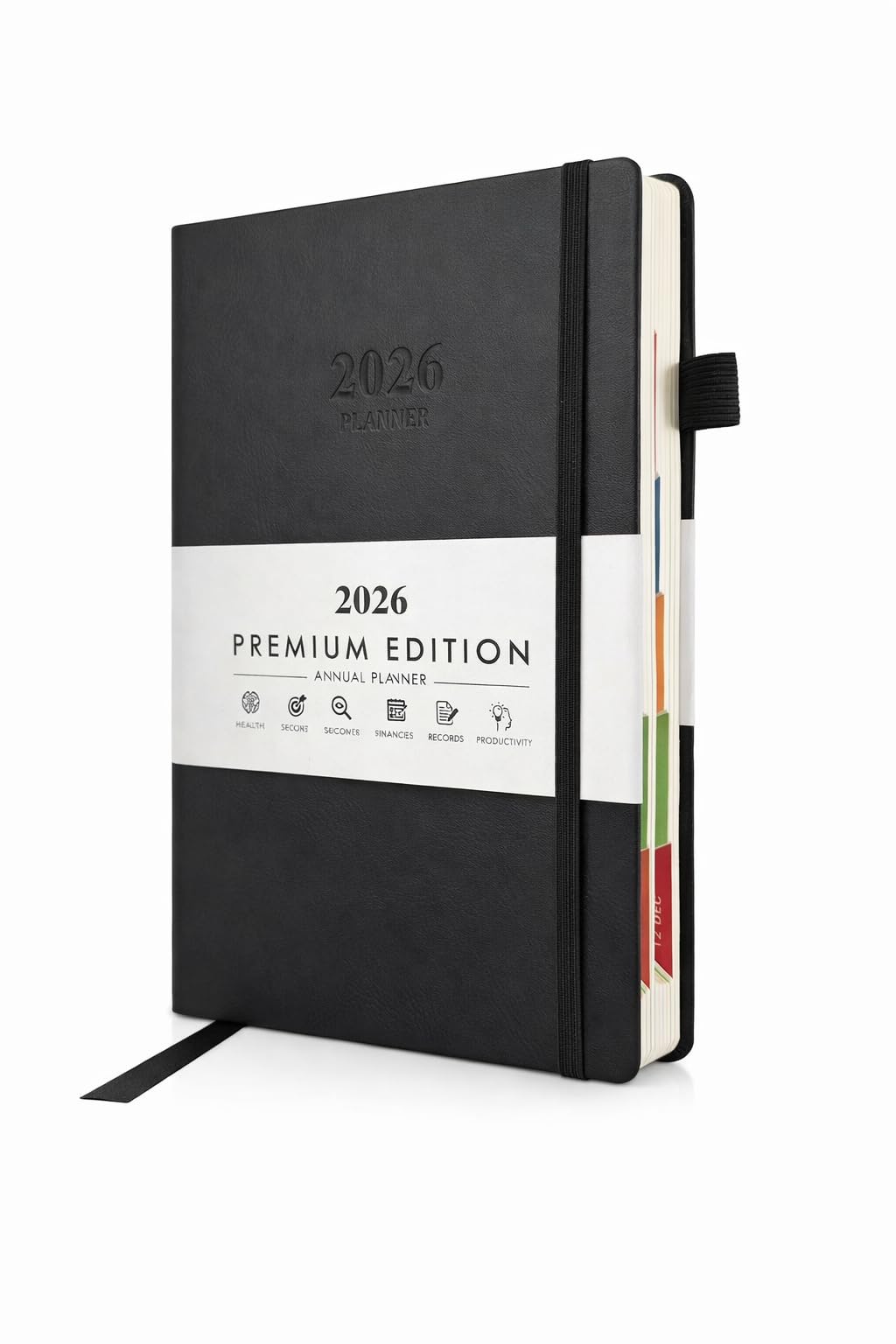 A5 Diary 2026 Day Per Page – Premium Daily Planner Designed for Clear Structure & Organisation, Shared Weekend Pages, Hardcover, UK Holidays, Monthly & Year Planner