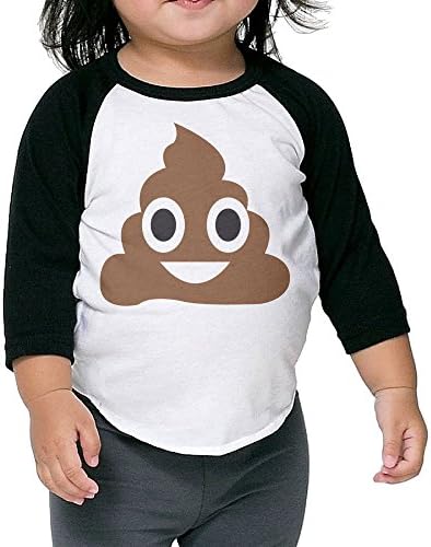 Lisenict Poop Emoji Kids Round Collar Tshirt Size5-6 Toddler