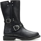 Harley-Davidson Footwear Womens Addie Motorcycle Casual Boots Mid Calf Low Heel 1-2" - Black