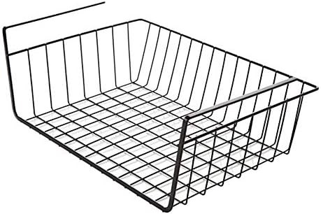 収納カゴ 吊り下げ収納 掛け式 省スペース キッチン 吊り戸棚下収納ラック バスケット 吊戸棚 多機能 ラック ブラック