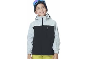 MONTFLIX Kids Ski Jacket Waterproof Warm Winter Snow Coat With Hooded Outdoor Snowboarding Skiing Jackets for Girls Boys