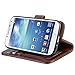Galaxy S4 Case, Arae Samsung Galaxy S4 Wallet case, [Wrist Strap] Flip Folio [Kickstand Feature] PU Leather Wallet case with ID&Credit Card Pockets for Samsung Galaxy S4 I9500 (Brown)