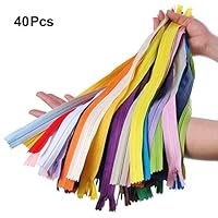 TTBD 20 Inch (50cm) Nylon Coil Zippers/Conceal Zippers, 40 Pcs Mixed Color Nylon Invisible Zippers for Tailor Sewing Crafts Nylon Zippers Bulk (2pcs per Color)