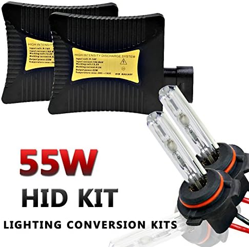 9006 LED Headlight Conversion Kit,55W HID Xenon Headlight Replacement,4300K / 5000K / 6000K/ 8000K /10000K / 12000K Xenon White, 1 Pair