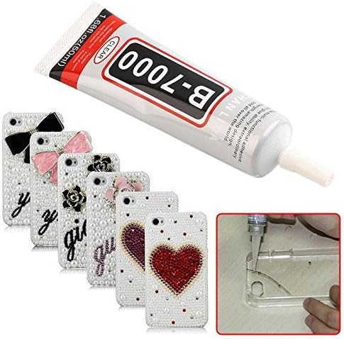 Tiptiper 50ml/pc (55g/pc) Super B7000 Glue Epoxy Resin for Glass Crystal Jewelry DIY B-7000 Strong Waterproof Adhesive Glue for Mobile Phone Shell Rhinestone(2 Pack)
