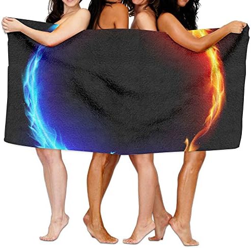 FASHT LL Unisex Blue And Red Fire Dragons Over-Sized Cotton Bath Beach Travel Towels 31x51 Inch