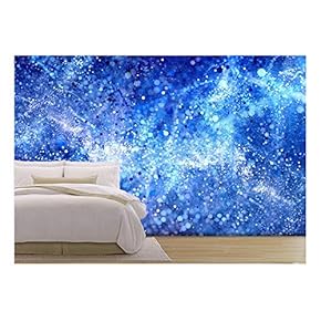 Blue Glowing Vibrant Bubbles, Computer generated Abstract Background - Removable Wall Mural | Self-Adhesive Large Wallpaper - 66x96 inches