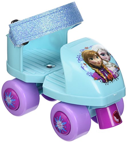 Disney Frozen Junior Adjustable Rollerskates and Knee Pad Combo Fits Sizes J6-J12